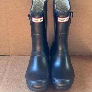 Hunter Original Short Wellington Pull Boots Black Women's 6 EU 38 UK 5 W23758